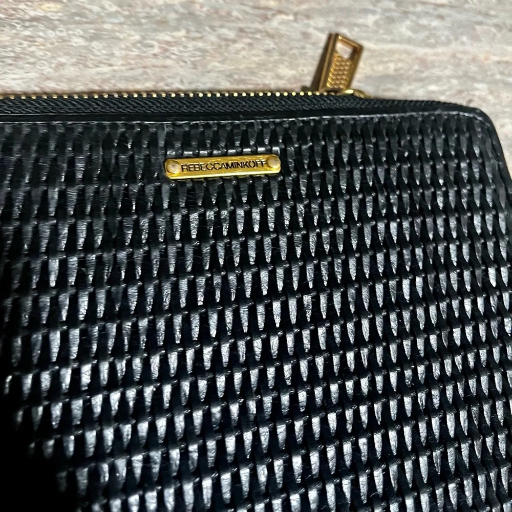 Rebecca Minkoff Black Textured zippered iPad case